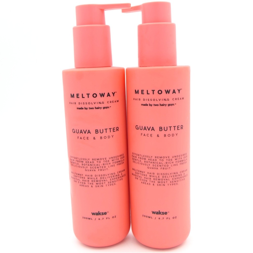 Wakse Meltoway Hair Dissolving Cream Guava Butter Face & Body - 2 Pack 6.7 oz Ea